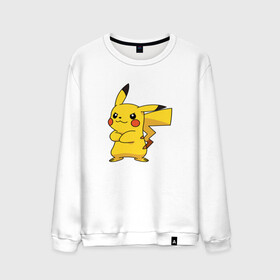 Мужской свитшот хлопок с принтом Pikachu в Курске, 100% хлопок |  | pikachu | pokemon | пикачу | покемон