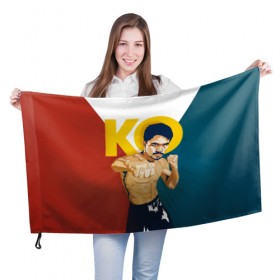 Флаг 3D с принтом KO в Курске, 100% полиэстер | плотность ткани — 95 г/м2, размер — 67 х 109 см. Принт наносится с одной стороны | мэнни пакьяо