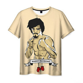 Мужская футболка 3D с принтом Manny Pacquiao в Курске, 100% полиэфир | прямой крой, круглый вырез горловины, длина до линии бедер | мэнни пакьяо