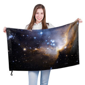 Флаг 3D с принтом Вселенная в Курске, 100% полиэстер | плотность ткани — 95 г/м2, размер — 67 х 109 см. Принт наносится с одной стороны | вселенная | галактика | звёзды | космическое пространство | космос | созвездие