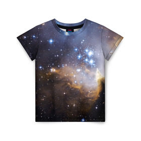 Детская футболка 3D с принтом Вселенная в Курске, 100% гипоаллергенный полиэфир | прямой крой, круглый вырез горловины, длина до линии бедер, чуть спущенное плечо, ткань немного тянется | вселенная | галактика | звёзды | космическое пространство | космос | созвездие