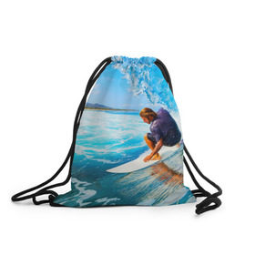 Рюкзак-мешок 3D с принтом Лето в Курске, 100% полиэстер | плотность ткани — 200 г/м2, размер — 35 х 45 см; лямки — толстые шнурки, застежка на шнуровке, без карманов и подкладки | берег | волна | лето | море | отдых | серфинг