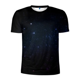 Мужская футболка 3D спортивная с принтом Deep Space в Курске, 100% полиэстер с улучшенными характеристиками | приталенный силуэт, круглая горловина, широкие плечи, сужается к линии бедра | star | звезды