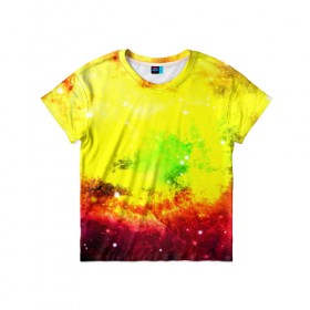 Детская футболка 3D с принтом Космический взрыв в Курске, 100% гипоаллергенный полиэфир | прямой крой, круглый вырез горловины, длина до линии бедер, чуть спущенное плечо, ткань немного тянется | вселенная | галактика | звезды