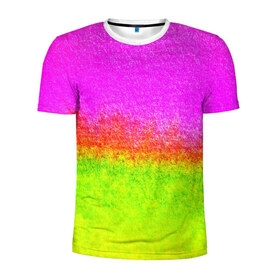 Мужская футболка 3D спортивная с принтом color в Курске, 100% полиэстер с улучшенными характеристиками | приталенный силуэт, круглая горловина, широкие плечи, сужается к линии бедра | кислотный | яркий