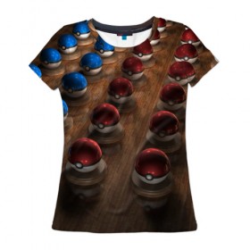 Женская футболка 3D с принтом Wood в Курске, 100% полиэфир ( синтетическое хлопкоподобное полотно) | прямой крой, круглый вырез горловины, длина до линии бедер | bulbasaur | pikachu | pokemon | squirtle | бальбазар | пикачу | покемон | сквиртл