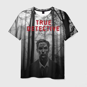 Мужская футболка 3D с принтом True Detective в Курске, 100% полиэфир | прямой крой, круглый вырез горловины, длина до линии бедер | Тематика изображения на принте: детектив | настоящий детектив | раст | сериал