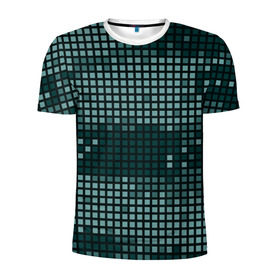 Мужская футболка 3D спортивная с принтом Кибер камуфляж 3 в Курске, 100% полиэстер с улучшенными характеристиками | приталенный силуэт, круглая горловина, широкие плечи, сужается к линии бедра | пиксели | темный