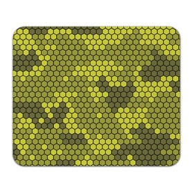 Коврик прямоугольный с принтом Кибер камуфляж 8 в Курске, натуральный каучук | размер 230 х 185 мм; запечатка лицевой стороны | желтый | соты