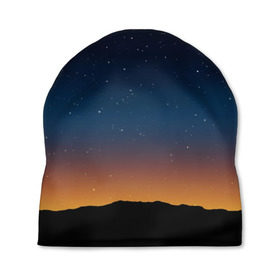 Шапка 3D с принтом Звездное небо в Курске, 100% полиэстер | универсальный размер, печать по всей поверхности изделия | вселенная | галактика | горизон | звезды | небо | ночь