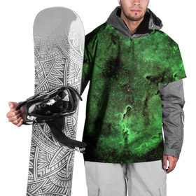 Накидка на куртку 3D с принтом Зеленый Космос в Курске, 100% полиэстер |  | вселенная | галактика | звезды