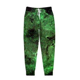 Мужские брюки 3D с принтом Зеленый Космос в Курске, 100% полиэстер | манжеты по низу, эластичный пояс регулируется шнурком, по бокам два кармана без застежек, внутренняя часть кармана из мелкой сетки | вселенная | галактика | звезды