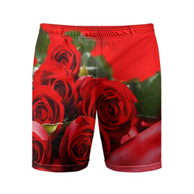 Мужские шорты 3D спортивные с принтом Розы в Курске,  |  | Тематика изображения на принте: букет | красная | лепесток | разноцветная | роза | цветок