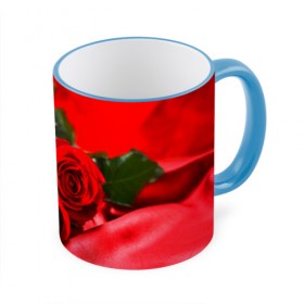 Кружка 3D с принтом Розы в Курске, керамика | ёмкость 330 мл | букет | красная | лепесток | разноцветная | роза | цветок