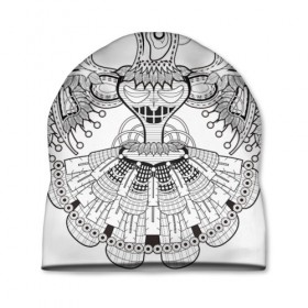 Шапка 3D с принтом Орел Апачи в Курске, 100% полиэстер | универсальный размер, печать по всей поверхности изделия | апачи | вождь | воин | животные | запад | канада | лидер | лицо | северная | смешные | талисман | цвет