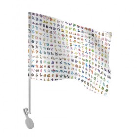 Флаг для автомобиля с принтом Wall в Курске, 100% полиэстер | Размер: 30*21 см | bulbasaur | pikachu | pokemon | squirtle | бальбазар | пикачу | покемон | сквиртл
