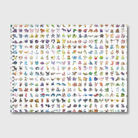 Альбом для рисования с принтом Wall в Курске, 100% бумага
 | матовая бумага, плотность 200 мг. | bulbasaur | pikachu | pokemon | squirtle | бальбазар | пикачу | покемон | сквиртл