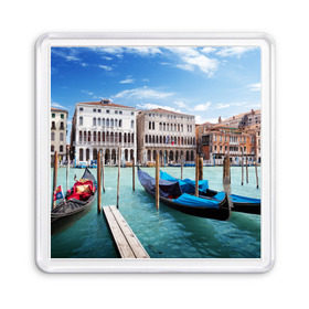 Магнит 55*55 с принтом Италия (Венеция) в Курске, Пластик | Размер: 65*65 мм; Размер печати: 55*55 мм | europe | italy | venice | венеция | вода | европа | ес | италия | каникулы | лодки | отдых | отпуск | солнце | туризм