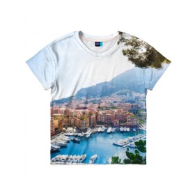 Детская футболка 3D с принтом Монако в Курске, 100% гипоаллергенный полиэфир | прямой крой, круглый вырез горловины, длина до линии бедер, чуть спущенное плечо, ткань немного тянется | europe | monaco | гламур | европа | загар | княжество | миллионеры | монако | отдых | отпуск | пляж | роскошь | солнце | средиземное море | туризм