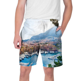 Мужские шорты 3D с принтом Монако в Курске,  полиэстер 100% | прямой крой, два кармана без застежек по бокам. Мягкая трикотажная резинка на поясе, внутри которой широкие завязки. Длина чуть выше колен | europe | monaco | гламур | европа | загар | княжество | миллионеры | монако | отдых | отпуск | пляж | роскошь | солнце | средиземное море | туризм