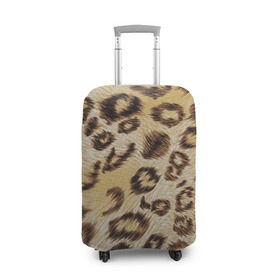 Чехол для чемодана 3D с принтом Леопардовая ткань в Курске, 86% полиэфир, 14% спандекс | двустороннее нанесение принта, прорези для ручек и колес | гепард | гламур | леопард | мода | пятна | роскошь | ткань | точки | шерсть
