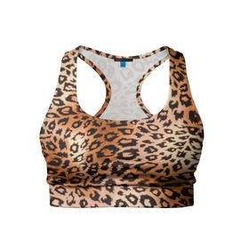 Женский спортивный топ 3D с принтом Леопардовая шкура в Курске, 82% полиэстер, 18% спандекс Ткань безопасна для здоровья, позволяет коже дышать, не мнется и не растягивается |  | Тематика изображения на принте: гепард | гламур | леопард | мода | роскошь | шерсть