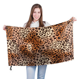 Флаг 3D с принтом Леопардовая шкура в Курске, 100% полиэстер | плотность ткани — 95 г/м2, размер — 67 х 109 см. Принт наносится с одной стороны | гепард | гламур | леопард | мода | роскошь | шерсть