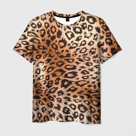 Мужская футболка 3D с принтом Леопардовая шкура в Курске, 100% полиэфир | прямой крой, круглый вырез горловины, длина до линии бедер | гепард | гламур | леопард | мода | роскошь | шерсть