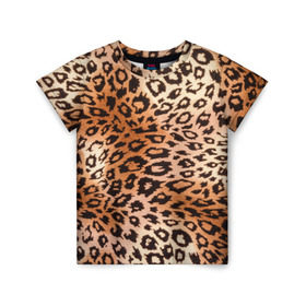 Детская футболка 3D с принтом Леопардовая шкура в Курске, 100% гипоаллергенный полиэфир | прямой крой, круглый вырез горловины, длина до линии бедер, чуть спущенное плечо, ткань немного тянется | гепард | гламур | леопард | мода | роскошь | шерсть
