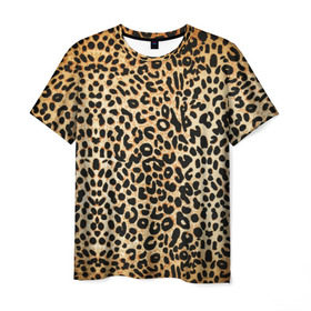 Мужская футболка 3D с принтом Гепард (шкура) в Курске, 100% полиэфир | прямой крой, круглый вырез горловины, длина до линии бедер | гепард | гламур | леопард | мода | пятна | роскошь | ткань | точки | шерсть