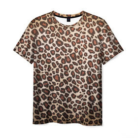 Мужская футболка 3D с принтом Шкура гепарда в Курске, 100% полиэфир | прямой крой, круглый вырез горловины, длина до линии бедер | гепард | гламур | леопард | мода | пятна | роскошь | ткань | точки | шерсть