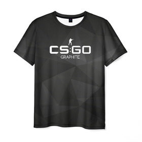Мужская футболка 3D с принтом cs:go - Graphite (Графит) в Курске, 100% полиэфир | прямой крой, круглый вырез горловины, длина до линии бедер | cs | csgo | го | кс