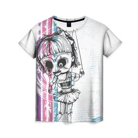 Женская футболка 3D с принтом Марионетка в Курске, 100% полиэфир ( синтетическое хлопкоподобное полотно) | прямой крой, круглый вырез горловины, длина до линии бедер | 