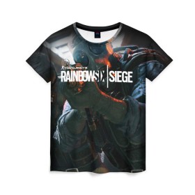 Женская футболка 3D с принтом Rainbow six | Siege в Курске, 100% полиэфир ( синтетическое хлопкоподобное полотно) | прямой крой, круглый вырез горловины, длина до линии бедер | boom | fire | rainbowsix | siege | tom clansys