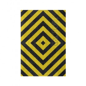Обложка для паспорта матовая кожа с принтом Чёрные и Жёлтые Квадраты в Курске, натуральная матовая кожа | размер 19,3 х 13,7 см; прозрачные пластиковые крепления | Тематика изображения на принте: жёлтый | квадрат | полосы | текстура | узор | чёрный