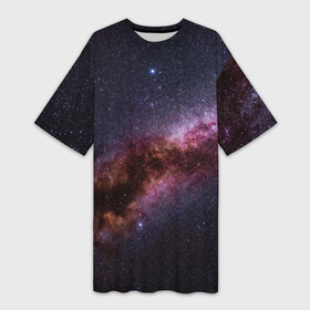 Платье-футболка 3D с принтом Млечный путь в Курске,  |  | вселенная | галактика | звёзды | космическое пространство | космос | созвездие