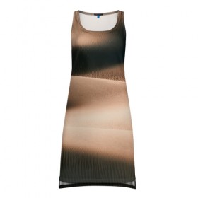 Платье-майка 3D с принтом Барханы в Курске, 100% полиэстер | полуприлегающий силуэт, широкие бретели, круглый вырез горловины, удлиненный подол сзади. | аравия | барханы | бедуин | восток | пески | пустыня | солнце | товарищ сухов