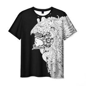 Мужская футболка 3D с принтом Ангел мира в Курске, 100% полиэфир | прямой крой, круглый вырез горловины, длина до линии бедер | ангел | белое | девушка | киборг | крылья | новинки | текстуры | цветы | черное