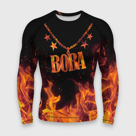 Мужской рашгард 3D с принтом Вова в Курске,  |  | black background | chain | fire | name | stars | vova | вова | звезды | имя | огонь | цепь | черный фон