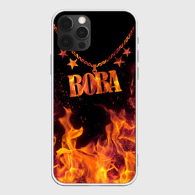 Чехол для iPhone 12 Pro Max с принтом Вова в Курске, Силикон |  | black background | chain | fire | name | stars | vova | вова | звезды | имя | огонь | цепь | черный фон