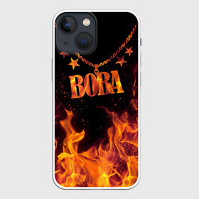Чехол для iPhone 13 mini с принтом Вова в Курске,  |  | black background | chain | fire | name | stars | vova | вова | звезды | имя | огонь | цепь | черный фон