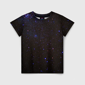Детская футболка 3D с принтом Космос в Курске, 100% гипоаллергенный полиэфир | прямой крой, круглый вырез горловины, длина до линии бедер, чуть спущенное плечо, ткань немного тянется | Тематика изображения на принте: вселенная | галактика | звезды | космос | млечный путь | ночь | планеты