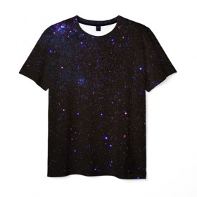 Мужская футболка 3D с принтом Космос в Курске, 100% полиэфир | прямой крой, круглый вырез горловины, длина до линии бедер | вселенная | галактика | звезды | космос | млечный путь | ночь | планеты