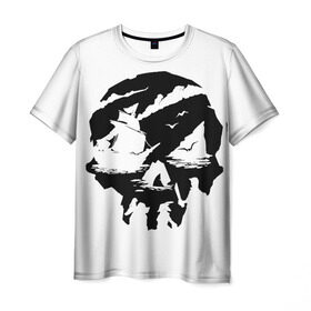 Мужская футболка 3D с принтом Sea of Thieves в Курске, 100% полиэфир | прямой крой, круглый вырез горловины, длина до линии бедер | Тематика изображения на принте: of | pirat | sea | thieves | пират | череп