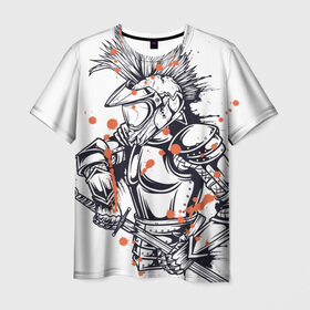 Мужская футболка 3D с принтом Панк в доспехах в Курске, 100% полиэфир | прямой крой, круглый вырез горловины, длина до линии бедер | меч | мотоцикл | новинки | панк | прикольные | рыцарь