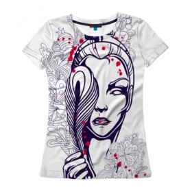 Женская футболка 3D с принтом Богиня в Курске, 100% полиэфир ( синтетическое хлопкоподобное полотно) | прямой крой, круглый вырез горловины, длина до линии бедер | вода | воздух | магия | огонь | племя | популярное | путешествия | рисунок | сказка | фентези