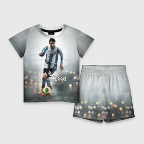 Детский костюм с шортами 3D с принтом Leo Messi в Курске,  |  | barselona | messi | аргентина | барселона | месси | мяч | футбол