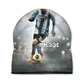 Шапка 3D с принтом Leo Messi в Курске, 100% полиэстер | универсальный размер, печать по всей поверхности изделия | Тематика изображения на принте: barselona | messi | аргентина | барселона | месси | мяч | футбол