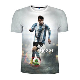 Мужская футболка 3D спортивная с принтом Leo Messi в Курске, 100% полиэстер с улучшенными характеристиками | приталенный силуэт, круглая горловина, широкие плечи, сужается к линии бедра | barselona | messi | аргентина | барселона | месси | мяч | футбол
