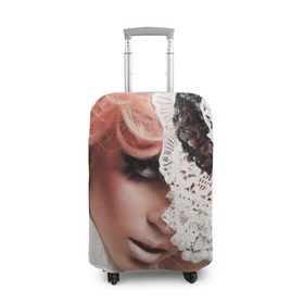 Чехол для чемодана 3D с принтом Lady Gaga в Курске, 86% полиэфир, 14% спандекс | двустороннее нанесение принта, прорези для ручек и колес | Тематика изображения на принте: lady gaga | звезда | знаменитость | леди гага | музыка | певица